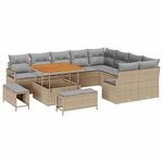 vidaXL Ensemble de canapé de jardin 12 Pièces Beige Poly rotin