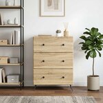 vidaXL Armoire à tiroirs Chêne Sonoma 66 x 34 5 x 90 cm
