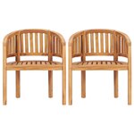 vidaXL Salon de jardin 5 Pièces en forme de banane Bois de teck solide