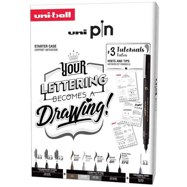 Instruments d'écriture PIN  édition LETTERING UNI-BALL