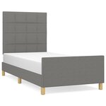 vidaXL Cadre de lit avec tête de lit Gris foncé 80x200 cm Tissu
