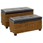 Ensemble de banc banquette 2 pièces jacinthe d'eau 85 x 40 x 45 cm marron 02_0010731