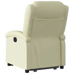 vidaXL Fauteuil inclinable électrique crème cuir véritable