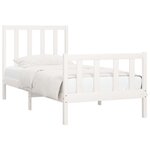 vidaXL Cadre de lit sans matelas blanc 75x190 cm bois massif