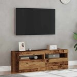 vidaXL Meubles TV avec lumières LED 2 Pièces vieux bois bois d'ingénierie