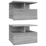 vidaXL Tables de chevet flottantes 2 Pièces Sonoma gris 40x31x27 cm