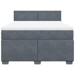 vidaXL Sommier à lattes de lit et matelas Gris foncé 140x200cm Velours