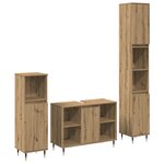 vidaXL Ensemble de mobilier de salle de bain 3 pièces en chêne artisan