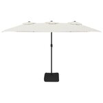 vidaXL Parasol de jardin à double tête avec LED blanc sable 449x245 cm