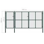 vidaXL Portail de jardin Acier 400 x 150 cm Vert