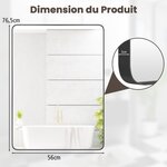 Miroir mural 76 5 x 56 cm pour salle de bain miroir mural de courtoisie rectangulaire cadre en métal robuste horizontal vertical noir 20_0008912
