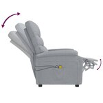 vidaXL Fauteuil électrique de massage Gris clair Tissu