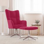 vidaXL Chaise de relaxation avec tabouret Rouge bordeaux Velours