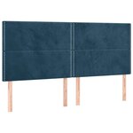 vidaXL Sommier à lattes de lit et matelas Bleu foncé 160x200cm Velours