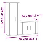 vidaXL Ensemble de meubles TV 2 Pièces blanc brillant bois d'ingénierie