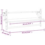 vidaXL Étagères murales avec barres 2 Pièces chêne fumé 65x25x30 cm