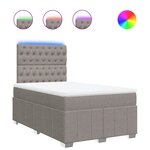 vidaXL Sommier à lattes de lit avec matelas Taupe 120x200 cm Tissu