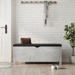 vidaXL Boîte de rangement avec coussin gris béton 105x40x45 cm