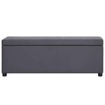 Banquette pouf tabouret meuble banc avec compartiment de rangement 115 cm gris synthétique 3002162