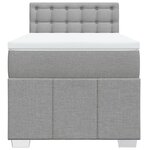 vidaXL Sommier à lattes de lit avec matelas Gris clair 100x200cm Tissu