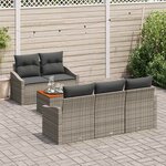 vidaXL Ensemble de canapé de jardin 6 Pièces Gris