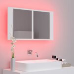 vidaXL Armoire salle de bain à miroir LED Blanc 80x12x45 cm Acrylique