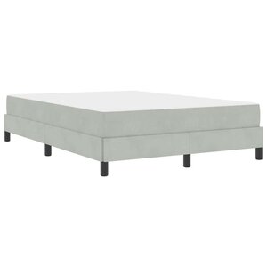 vidaXL Lit à ressorts avec matelas Gris clair 140 x 190 cm tissu