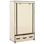 vidaXL Garde-robe Crème 87 x 49 x 159 cm Tissu