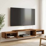 vidaXL Meuble TV mural Montage mural Bois ancien 140 x 28 x 21 cm
