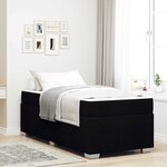 vidaXL Cadre de lit Noir 90 x 190 cm tissu