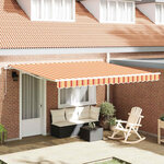 vidaXL Auvent Rétractable jaune et orange 400 × 300 cm Polyester