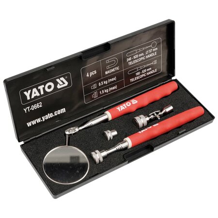 Yato kit de miroir d'inspection et outil d'extraction télescopique