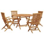 vidaXL Ensemble de salle à manger de jardin 5 pièces en bois massif Teck