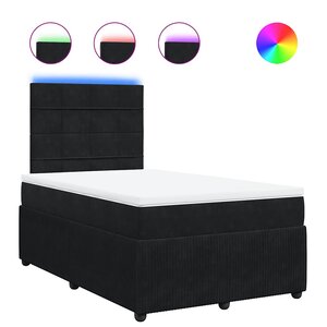 vidaXL Sommier à lattes de lit avec matelas noir 120x190 cm velours
