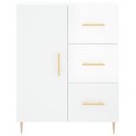 vidaXL Buffet Blanc brillant 69 5x34x90 cm Bois d'ingénierie
