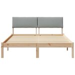 vidaXL Cadre de lit avec tête de lit Marron et gris clair 135 x 190 cm