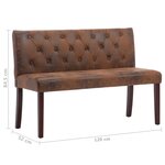 vidaXL Banc 120 cm Marron Similicuir daim