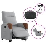 vidaXL Fauteuil inclinable électrique gris clair tissu