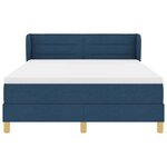 vidaXL Lit à ressorts avec matelas Bleu 160 x 200 cm tissu