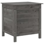 vidaXL Boîte de rangement de jardin anthracite bois massif de sapin
