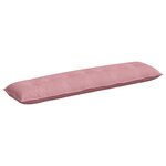 vidaXL Coussin de Dos Rose 200 x 50 cm Tissu en velours côtelé
