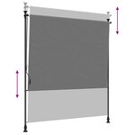 vidaXL Store Roulant Extérieur Gris clair 100 x 270 cm