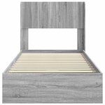vidaXL Cadre de lit avec rangement et tête de lit Sonoma gris