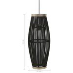 vidaXL Lampe suspendue Noir Osier 40 W 23x55 cm Ovale E27