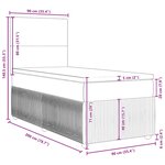 vidaXL Sommier à lattes de lit avec matelas Noir 90x200 cm Velours