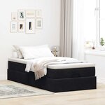 vidaXL Cadre de lit ottoman avec matelas noir 80x200 cm velours