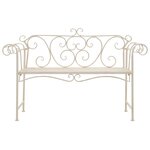 vidaXL Banc de jardin 132 cm Métal Antique Blanc