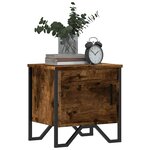 vidaXL Table de chevet chêne fumé 40x30x40 cm bois d'ingénierie