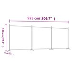 vidaXL Cloison de séparation 3 panneaux Anthracite 525x180 cm Tissu