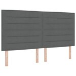 vidaXL Lit à ressorts avec matelas Gris foncé 180 x 200 cm tissu